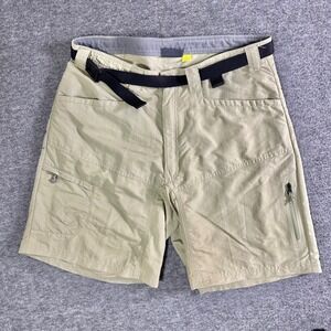 Cabela's Mens Hiking Shorts size 36 Beige Nylon‎ Belted Outdoor Utility